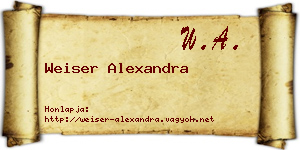 Weiser Alexandra névjegykártya